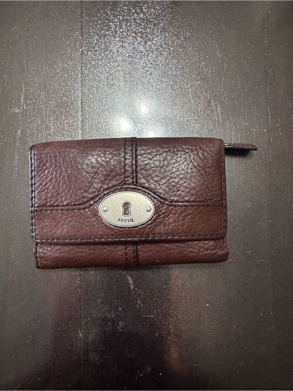 Vintage FOSSIL Tri-Fold Wallet, Brown Leather Maddox Wallet